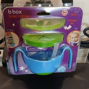 b.box Blue and Green Bowl with Straw